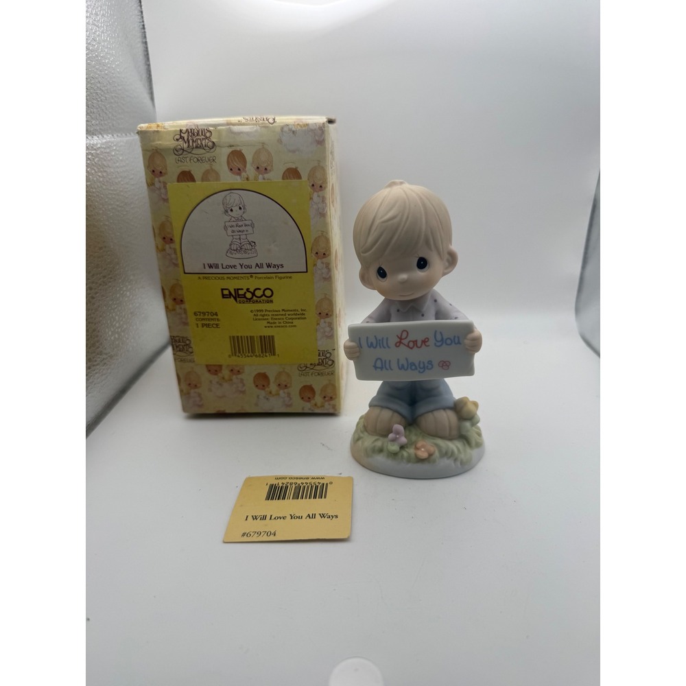 Precious Moments I Will Love You All Ways Boy Figurine 679704 Enesco 1999 Box